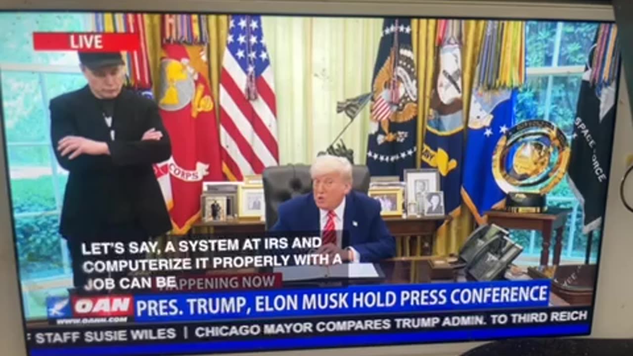 🦅 OANNlive president DJT tots doge cuts under Musk