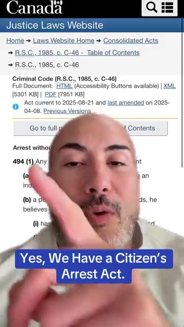 Citizens Arrest Is Still Legal in Canada — Here’s the Proof