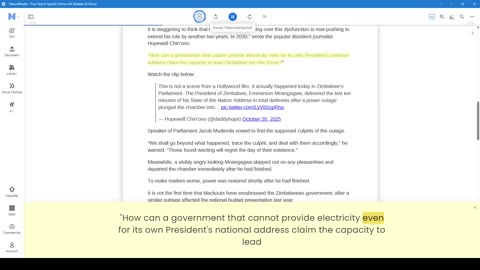 Zimbabwe’s Leftist Leader Gives State of the Nation Address by Torchlight