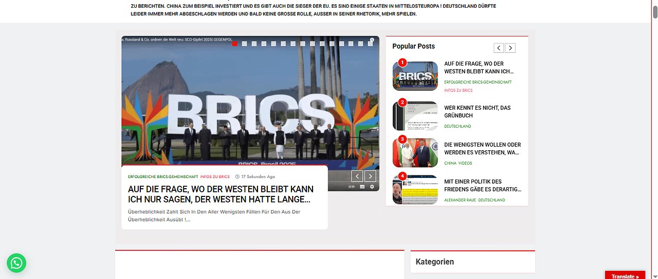 Das Zauberwort des Frieden und der Zukunft heißt BRICS+ !