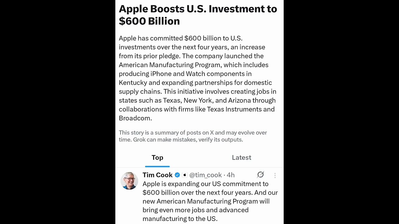 Apple To Open 79 Factories In The United States Pledge $600 Billion