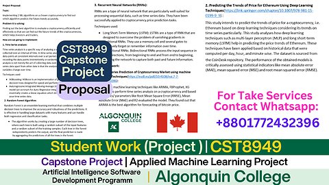 Client Work (project) |CST8949 AI Final Project with Deployment |Algonquin College