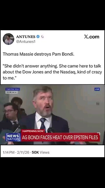 Rep Massie Destroys Pedo-Protector Bondi