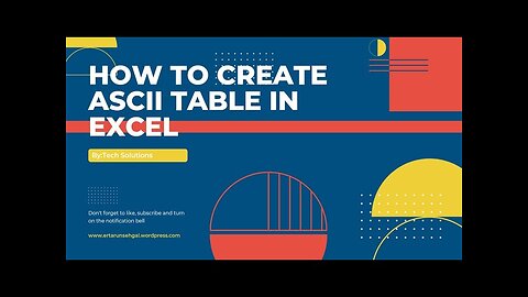 How to Create ASCII Table in Excel