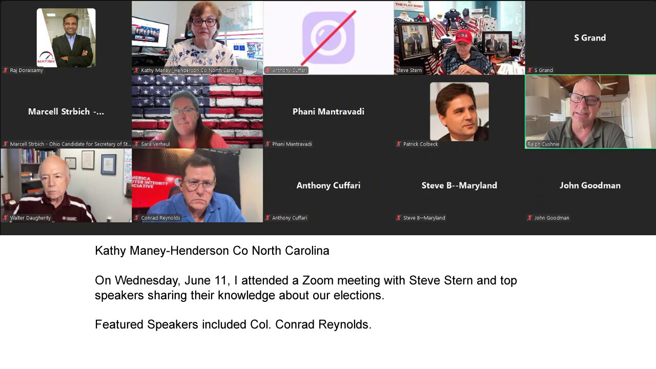 I attended a Zoom meeting with Steve Stern and Conrad Reynolds