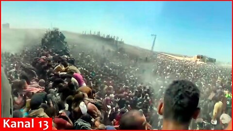 Heartbreaking images from Gaza： people fight almost to the death for a piece of food