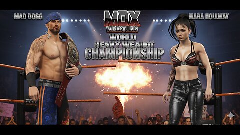 Mad Dogg VS Mara Holloway for the MDX World Heavy Championship - WWE2K25