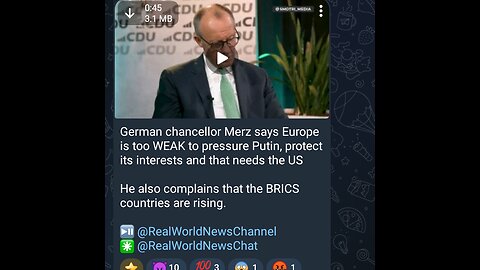 News Shorts: German Chancellor Merz Complains about Putin