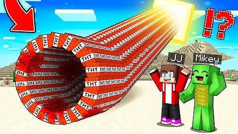 JJ And Mikey CREATED a GIANT TNT TUNNEL To The SUN in Minecraft