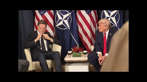President Trump Participates in a Pull Aside with the Secretary General of NATO