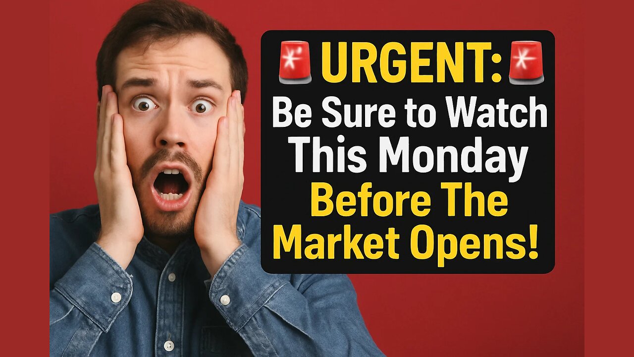 URGENT: 🚨Be Sure to Watch This Monday Before The Market Opens!🚨
