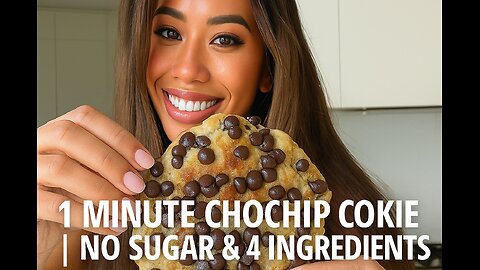 1 MINUTE CHOC CHIP COOKIE | NO SUGAR & 4 INGREDIENTS🍪⏱️