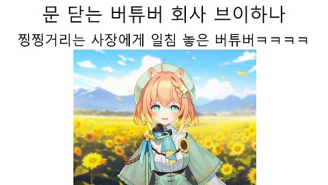 폐업한 중소 버튜버 회사 브이하나 사장 찡찡거리다가 한녀한테 저격 당함 #브이하나 #뵤리에