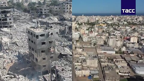 "Pre and Post Airstrike Views of Gaza by Israel"