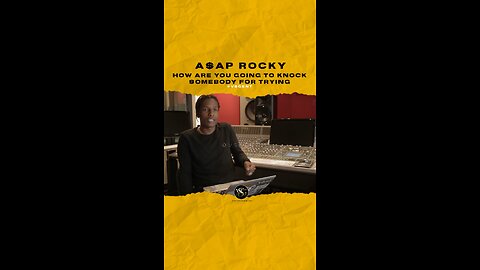 @asaprocky How are you going to knock someone for trying