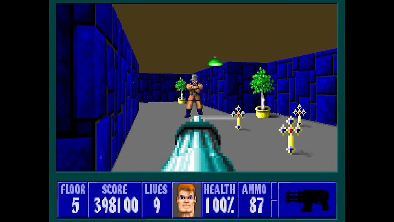 Wolfenstein 3D, DOS, 1992 - 100% Complete, Episode 5 Floor 5 (Trail of the Madman)