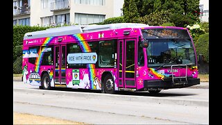 Pink Pride NOVA LFS CItybus Driving On The Road