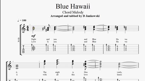 How to play Blue Hawaii on guitar