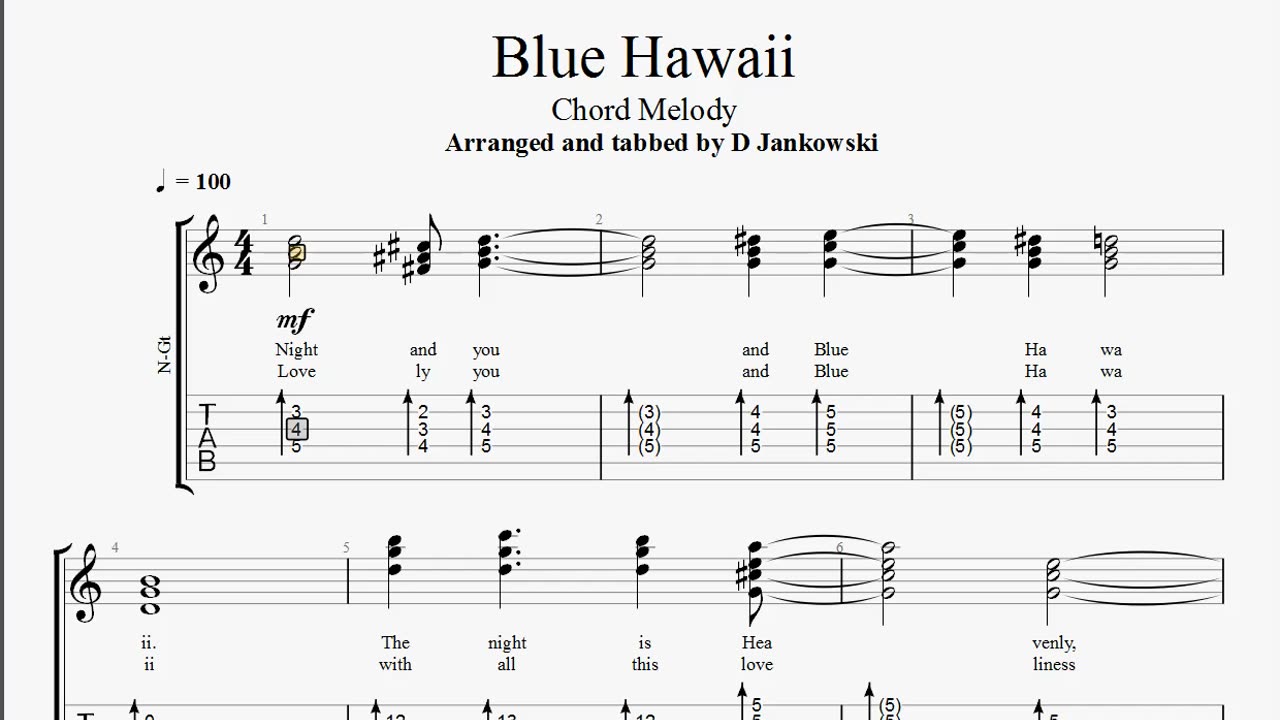 How to play Blue Hawaii on guitar