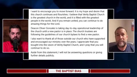 SBC 20260119 The Baptist Bias | Pastor Jimenez Steps Down from Verity Baptist Church (1/19/2026)