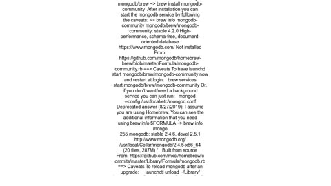 Installing and Running MongoDB on OSX