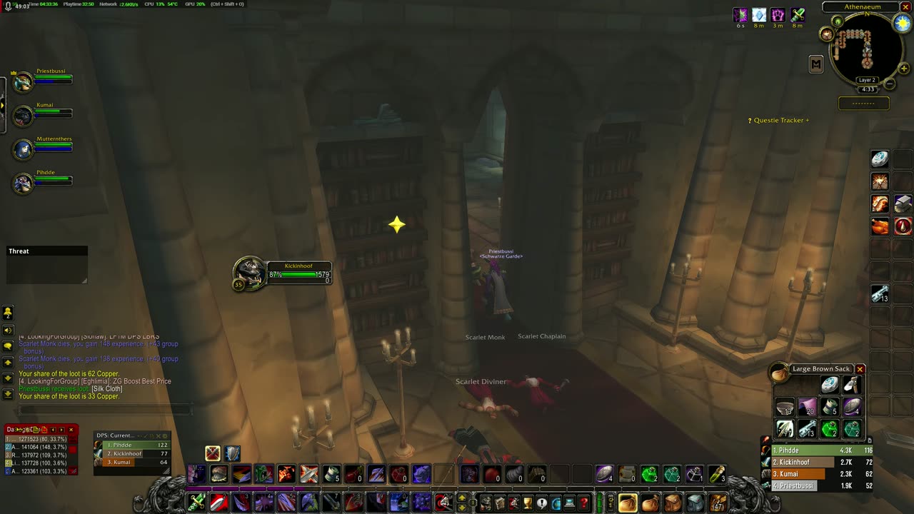 WoW Classic Part 36 Scarlet Library run and warrior quest in the barrens