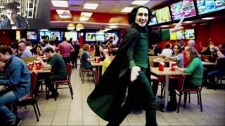 Outtake #3,058 Of Severus Snape From Harry Potter Series Is Dancing At A McDonald's Restaurant Fake