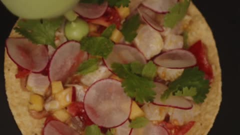Yellowtail Tostada: This traditional Indonesian salad is also very popular in Bali.