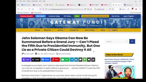 John Solomon Says Obama Can Now Be Summoned Before a Grand Jury