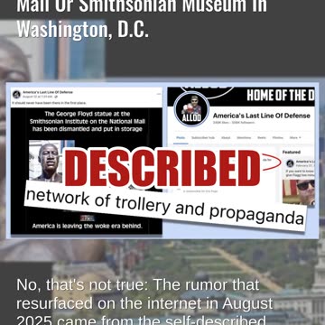 Fact Check: George Floyd Statue NOT Removed From National Mall Or Smithsonian Museum In Washington