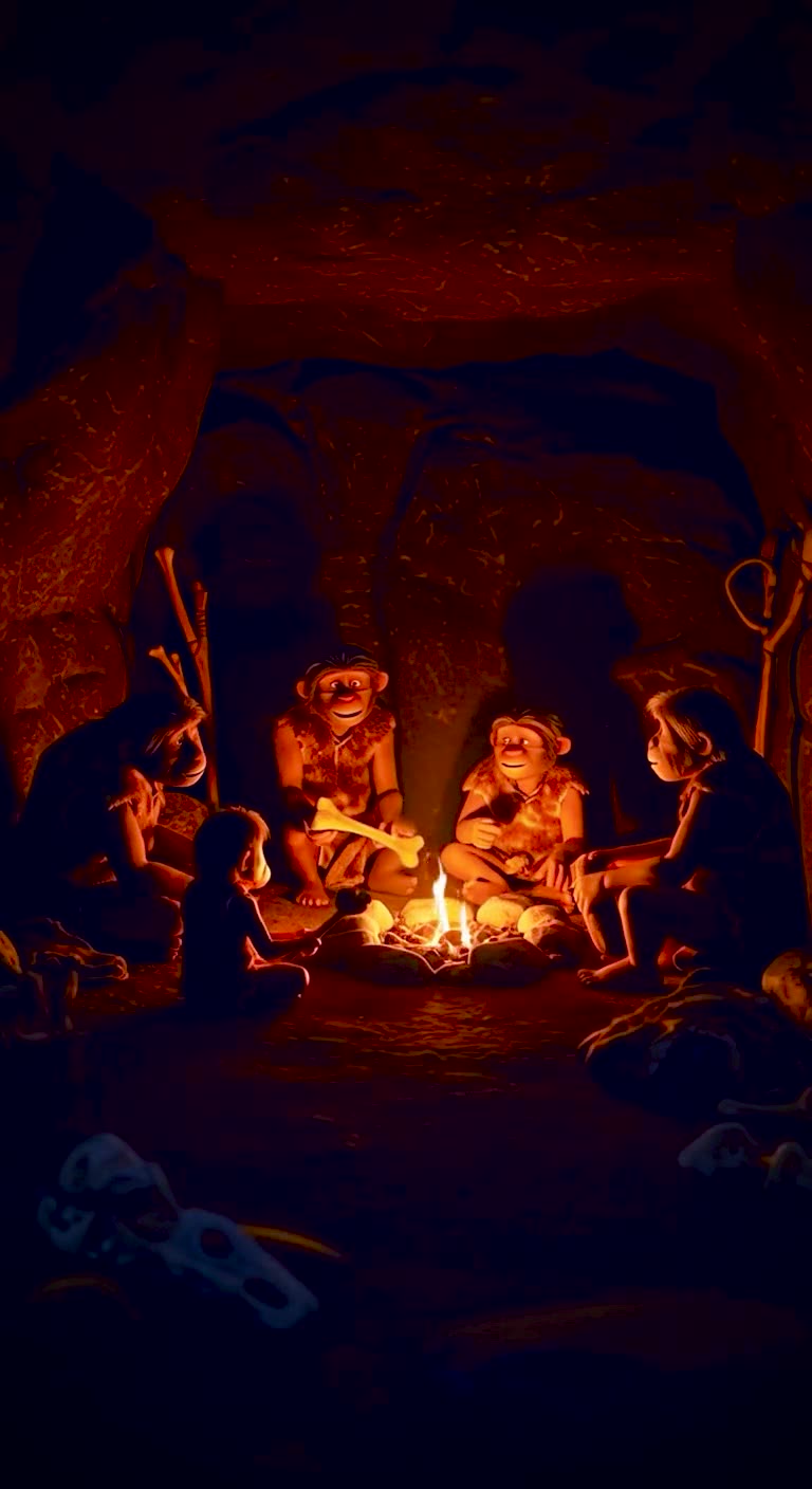 What happened when stone age humans moved in CAVES?