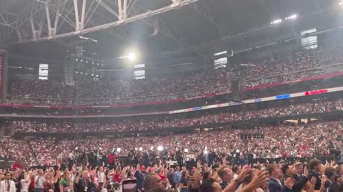 Charlie Kirk's memorial service in Arizona, USA.