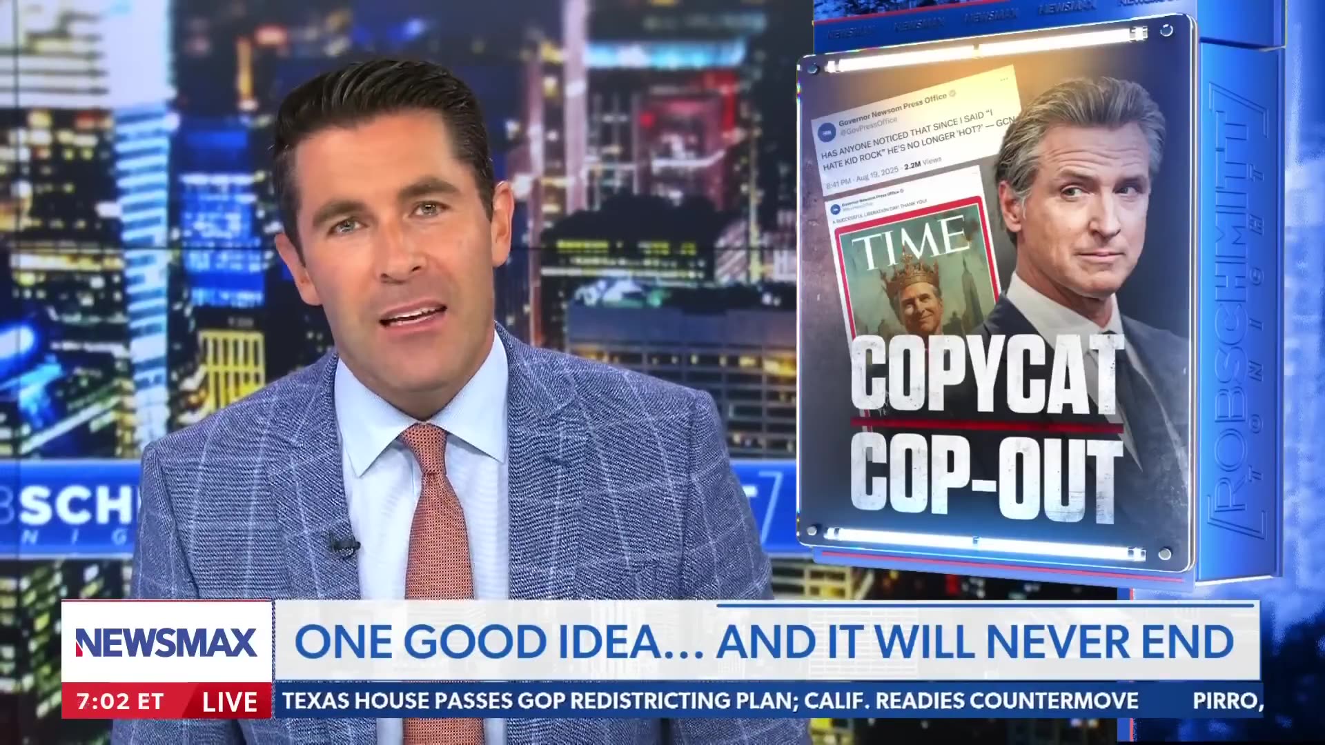 Rob Schmitt ⚡ Gov. Windsock Newsom eyes 2028 run