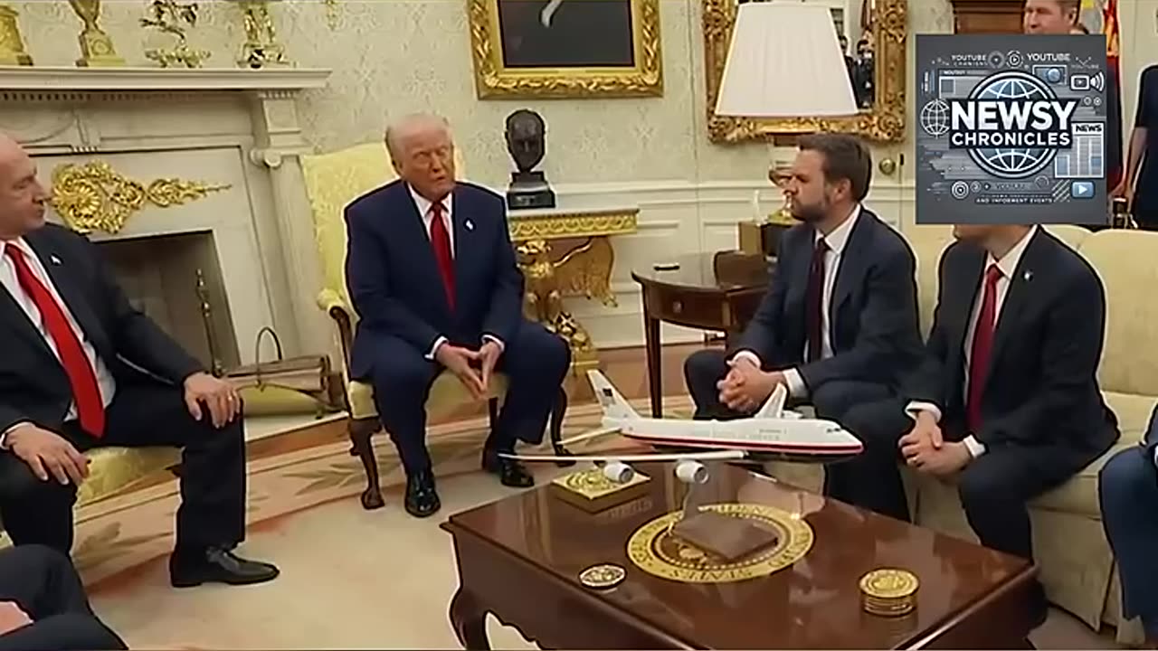 Trump Takes Reporters' Questions About Tariffs During Oval Office Meeting With Netanyahu