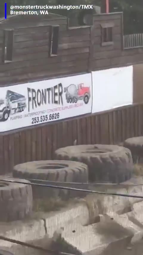 800 Pound Wheel Flies Off, Crushes Spectator’s Car During Monster Truck Rally