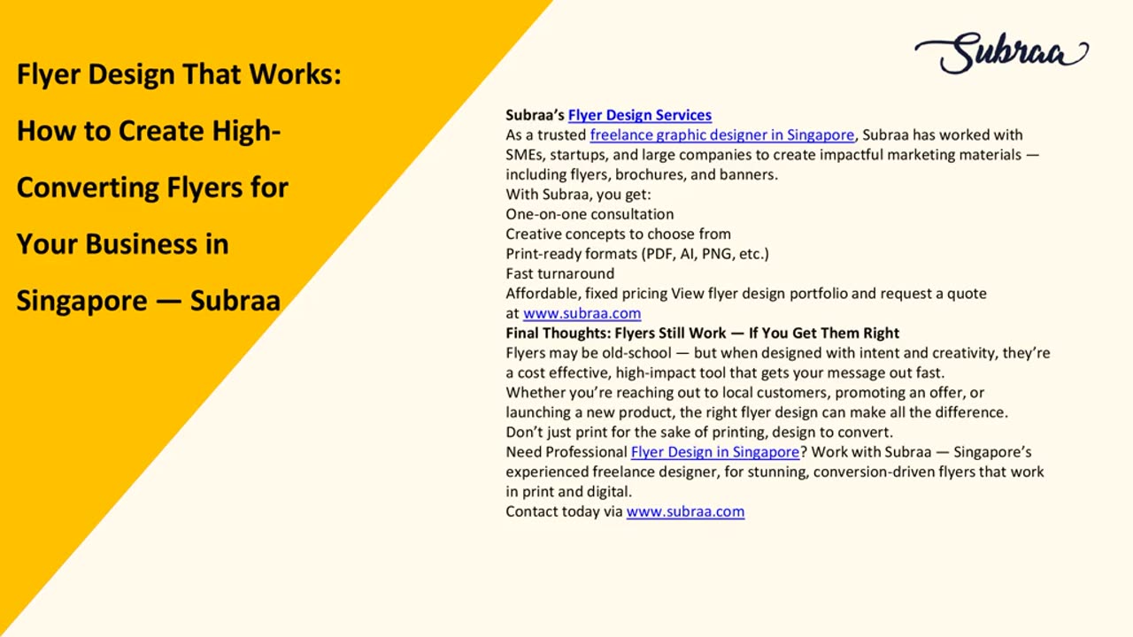 Flyer Design That Works: How to Create High-Converting Flyers for Your Business in Singapore