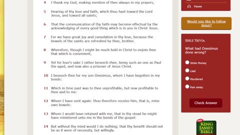 Philemon KJV & MSG comparison