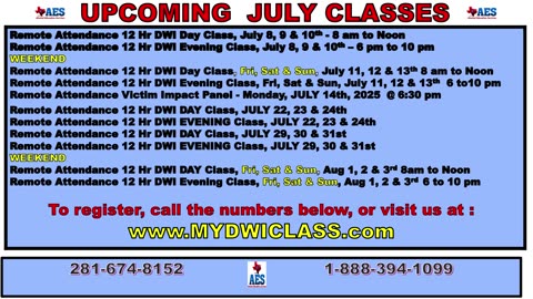 July Classes - Final