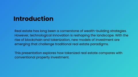 Traditional Property Investment vs. Tokenized Real Estate A Side-by-Side Analysis