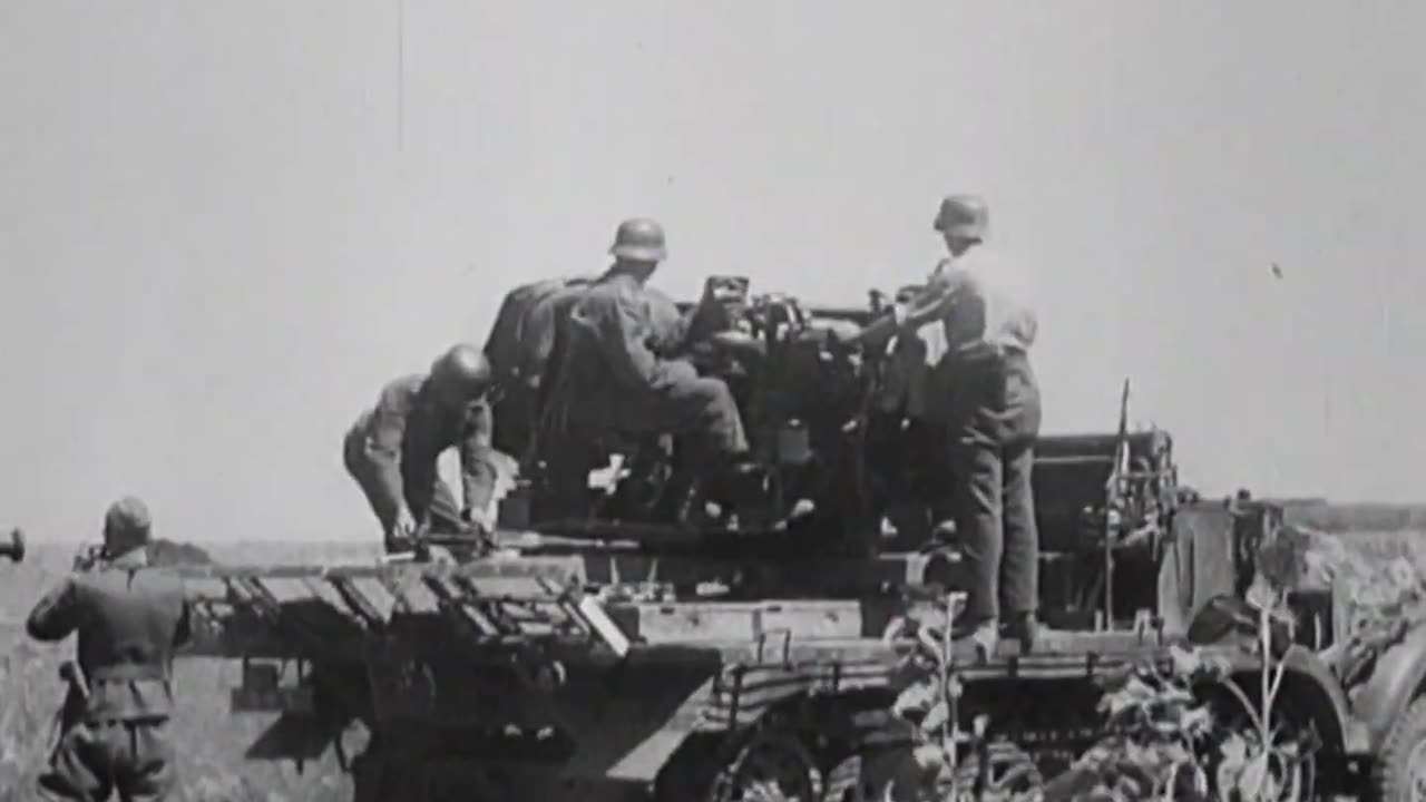 2cm Flak shreds a Soviet Polikarpov Po-2 on the ground East of Krasnodar in 1942