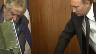 Encuentro entre Putin y Mujica en la VI Cumbre de los BRICS (2014)