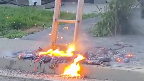 😮💡 Watch This Ladder Short-Circuit Power Line! | FeedMyCuriosity