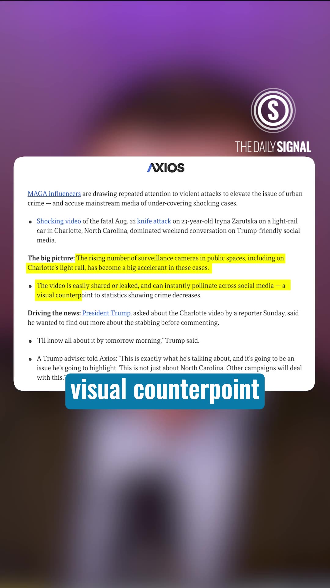 Axios’ Post-Charlotte Stabbing Analysis: The Problem Is There are Too Many Cameras in Public Spaces