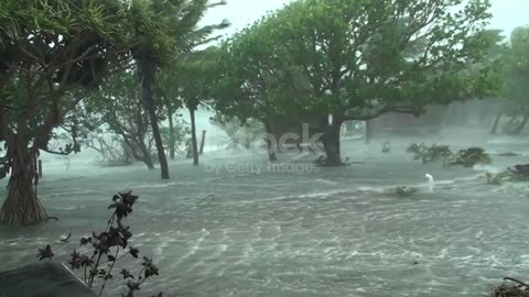 Cyclone storm surge HD stock video...