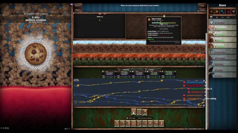 cookies clicker- chilling playing an old game, its around for 10 years now