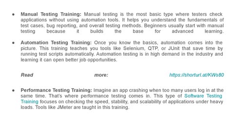 Exploring Different Types of Software Testing Training