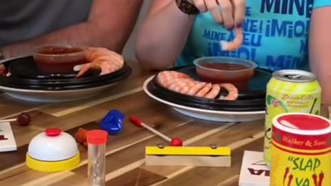 we race to see who can finish the shrimp ring first