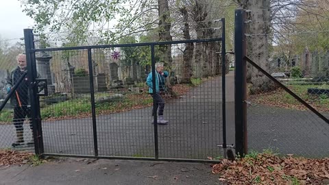 Woman seemingly finding staff irresistible, passing by sighing and playing with her breasts.