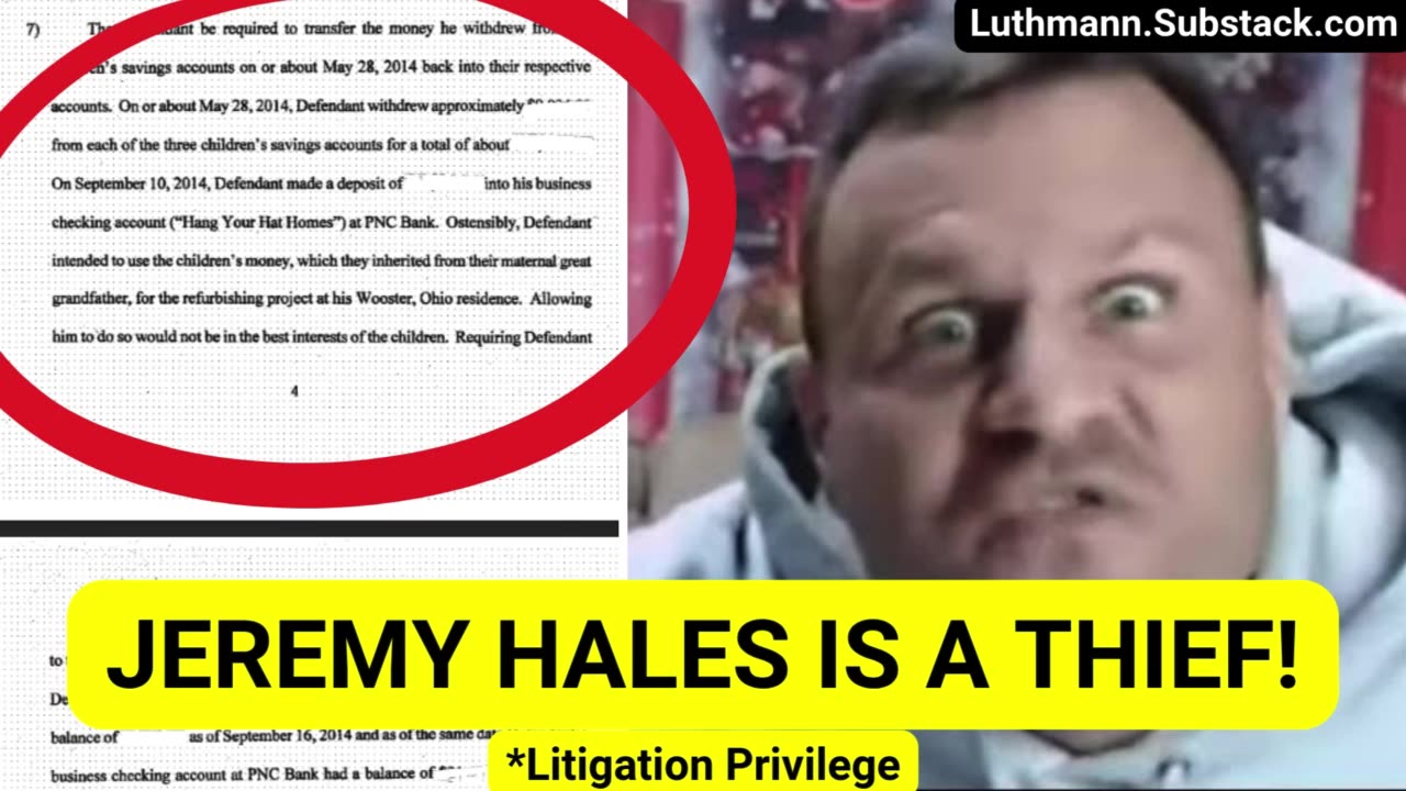JEREMY HALES IS A THIEF!