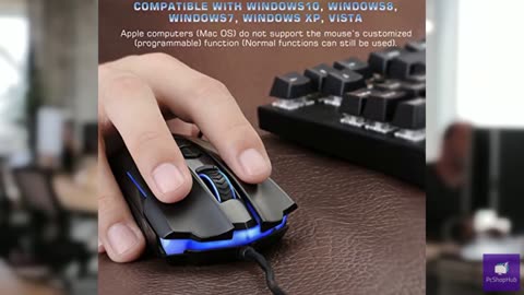 Gaming Mouse Wired, Gaming Mice Breathing RGB LED Plug Play High-Precision Adjus